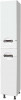 Шкаф-пенал Misty Жасмин 35 R белая эмаль, с корзиной — рис. 1