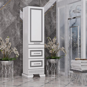 Шкаф-пенал Opadiris Оникс R серебряная патина