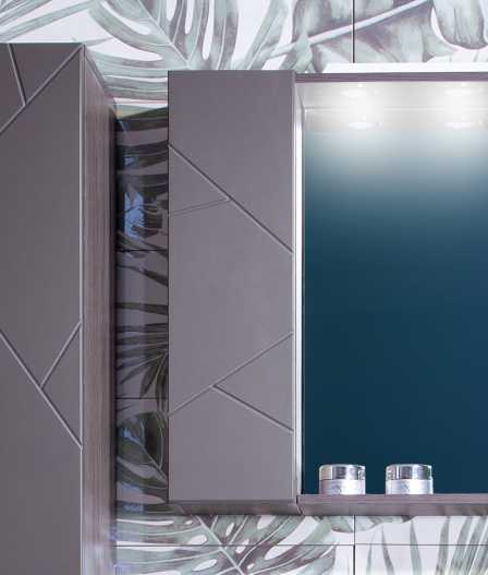 Шкаф Бриклаер Кристалл 20 с дверцей софт графит/ясень анкор