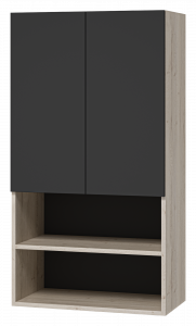 Шкаф Misty Поло 60 над стиральной машиной подвесной антрацит/дуб галифакс белый