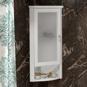 Шкаф Opadiris Клио 32 L, угловой, белый, матовое стекло