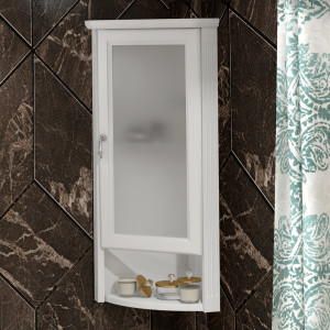 Шкаф Opadiris Клио 32 R, угловой, белый, матовое стекло