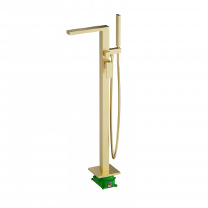 Смеситель напольный для ванны с душем Timo Selene 2210/17Y-CR золото матовое
