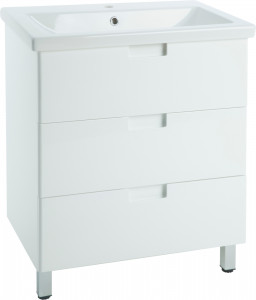 Тумба c раковиной Bellezza Пегас 60 напольная 3 ящика белая