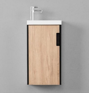 Тумба c раковиной Velvex Klaufs 40 подвесная черный/дерево