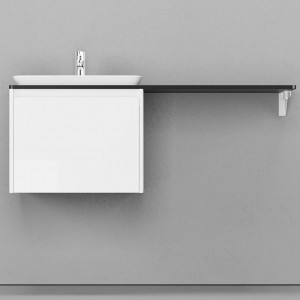 Тумба c раковиной Velvex Klaufs 56x50 с 1 ящиком белая