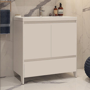 Тумба c раковиной Velvex Klaufs 80 с 1 ящиком напольная белая