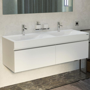 Тумба c раковиной Velvex Pulsus 140 подвесная белая