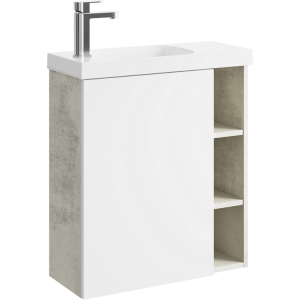 Тумба для комплекта Aqwella Alba 60 светлый камень без сменных элементов левая