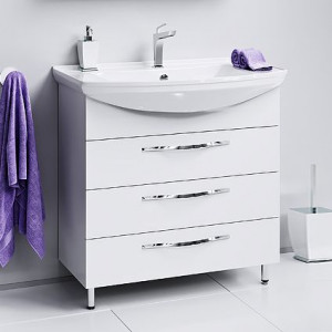 Тумба с раковиной Aqwella Аллегро 85 с 3 ящиками