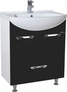 Тумба для комплекта Bellezza Альфа 55 черная с нижним ящиком