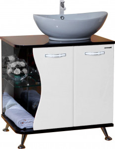 Тумба для комплекта Bellezza Рио 70 R, черно-белая