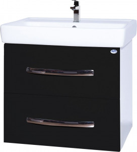 Тумба для комплекта Bellezza Рокко 50 подвесная черная 2 ящика