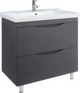 Тумба с раковиной Bellezza Санриса 80 напольная, серебро