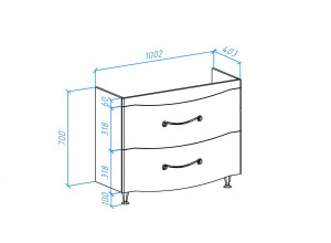 Тумба для комплекта Bellezza Сесилия 105 капучино