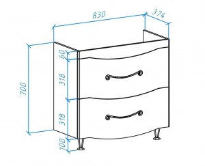 Тумба для комплекта Bellezza Сесилия 85 капучино