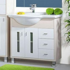 Тумба для комплекта Бриклаер Бали 90 светлая лиственница, белый глянец L