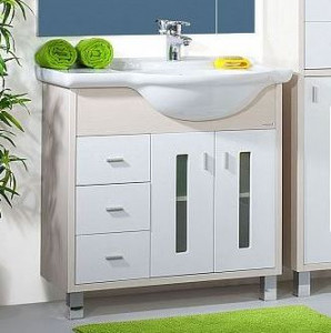 Тумба для комплекта Бриклаер Бали 90 светлая лиственница, белый глянец R