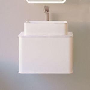 Тумба с раковиной Jorno Pastel 58 белый жемчуг