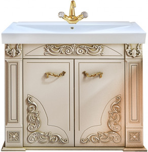 Тумба для комплекта Misty Барокко 100 бежевая, патина