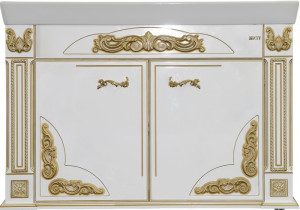 Тумба для комплекта Misty Барокко 120 прямая бежевая, патина