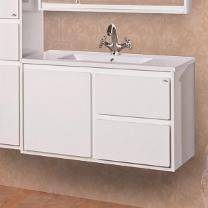 Тумба с раковиной Misty Барселона 90 белая эмаль