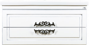 Тумба для комплекта Misty Дели 100 белая, патина серебро