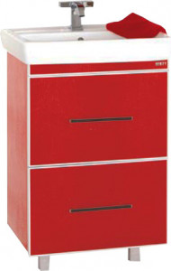 Тумба для комплекта Misty Гранд Lux 60 красная кожа croco, 2 ящика