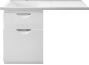 Тумба для комплекта Misty Куба 60 белая под стиральную машину с бельевой корзиной