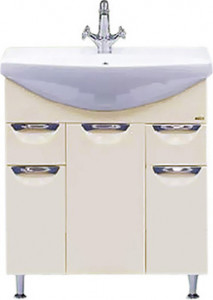 Тумба с раковиной Misty Орхидея 75 бежевая эмаль