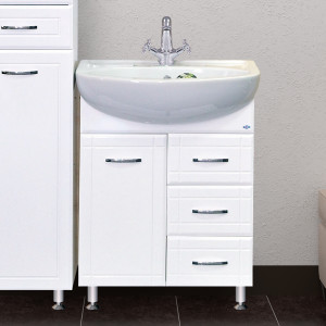 Тумба с раковиной Misty Уют 60 с 3 ящиками