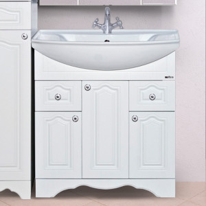 Тумба для комплекта Misty Валерия 75 белая фактурная