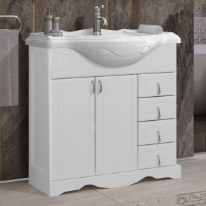 Тумба для комплекта Opadiris Клио 85 белая матовая