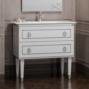 Тумба для комплекта Opadiris Порто 100 белая, хром