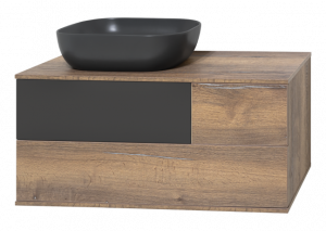 Тумба под раковину-чашу Misty Коломбо 100 2 ящика подвесная дуб галифакс антрацит левая