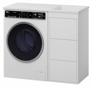 Тумба под раковину для стиральной машины Brevita Grafit 40 напольная белый