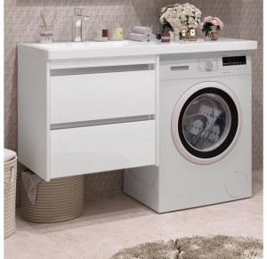 Тумба под раковину для стиральной машины Opadiris Фреш 56 белый