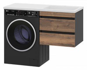 Тумба под раковину над стиральной машиной Misty Коломбо 60 подвесная дуб галифакс/антрацит