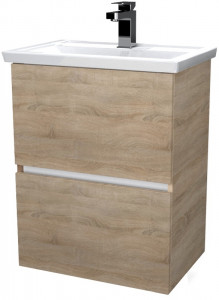 Тумба под раковину 1Marka New Aris 60 2 ящика дуб сонома