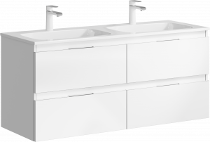 Тумба с раковиной Aqwella Accent 120 подвесная с 4 ящ. белая