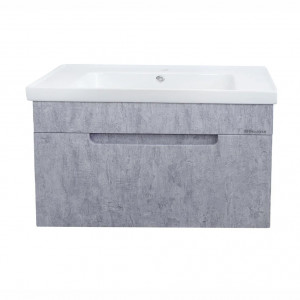 Тумба с раковиной Bellezza Грейс 90 подвесная скала серая