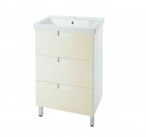 Тумба с раковиной Bellezza Пегас 50 напольная 3 ящика бежевая