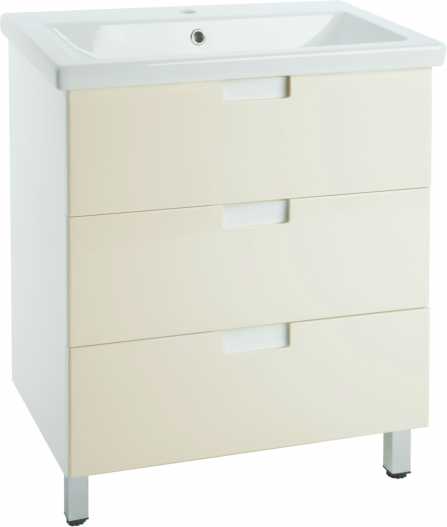 Тумба под раковину Bellezza Пегас 60 напольная 3 ящика бежевая