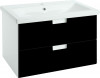 Тумба под раковину Bellezza Пегас 60 подвесная 2 ящика черная — рис. 1