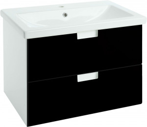 Тумба под раковину Bellezza Пегас 80 подвесная 2 ящика черная
