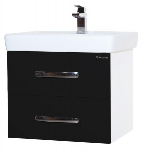 Тумба под раковину Bellezza Рокко 60 подвесная с 2 ящ. черная Н