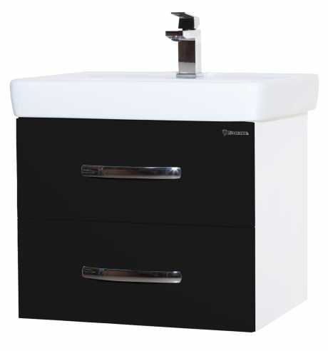 Тумба под раковину Bellezza Рокко 60 подвесная с 2 ящ. черная Н