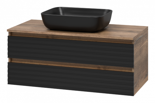 Тумба под раковину Brevita Dakota 100 подвесная дуб галифакс черный