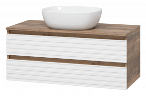 Тумба под раковину Brevita Dakota 100 подвесная дуб галифакс олово/белый