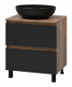 Тумба под раковину Brevita Dakota 60 напольная дуб галифакс олово/черный — рис. 1
